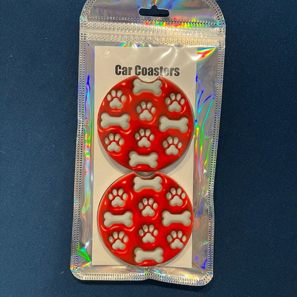 Pawprint Car Coasters